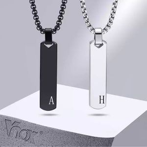 - Vnox Initial Bar Necklace for Men,60cm